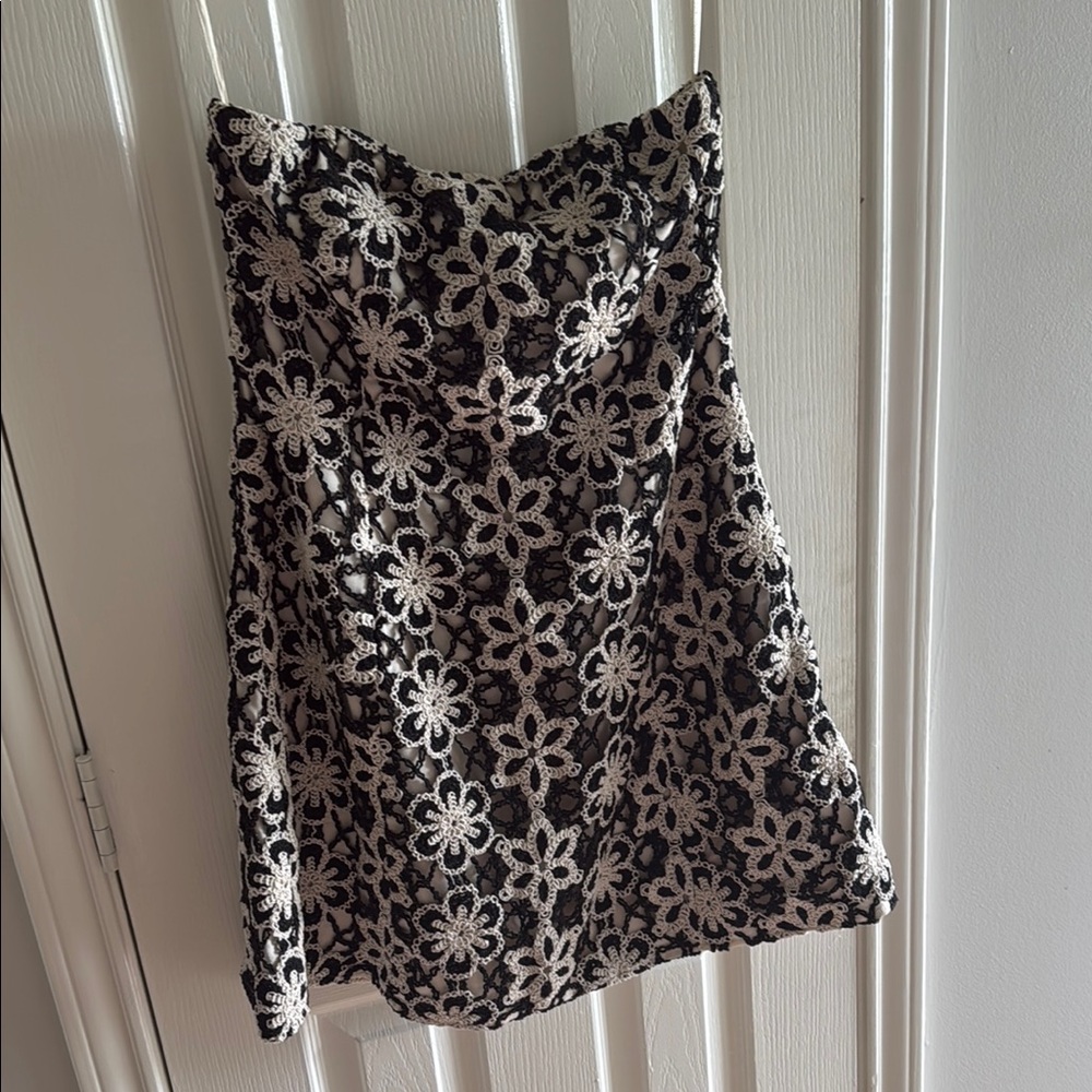 ASOS Black and White Embellished Mini Skirt